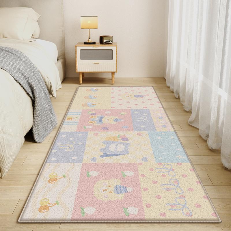Teenage Cartoon Cute Cream Wind Bedroom Bedside Carpet Corridor Aisle Sofa Window Floor Cushion Home Decoration  Summer
