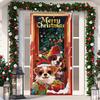 1 Stück Frohe Weihnachten Baum Türabdeckung Banner Polyester Schneemann Weißes Weihnachtsmuster für Heiligabend Neujahr Feiertagsparty Haustür Heim Wanddeko