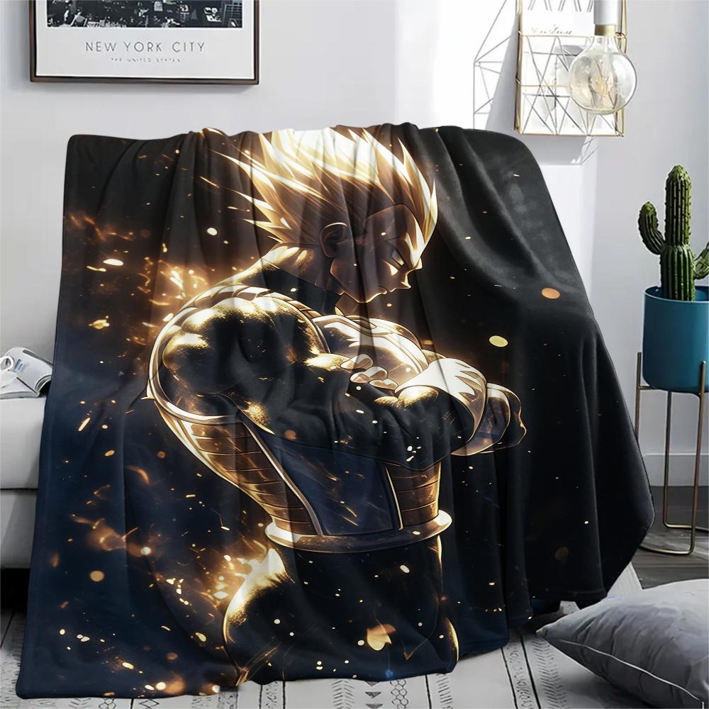 

Vegeta Dragon Ball Cartoon pattern Flannel Blanket, High quality Comfortable for All Seasons, Home Decor, Warmth and Comfort, Perfect for Gifts. 80cm x 120cm
