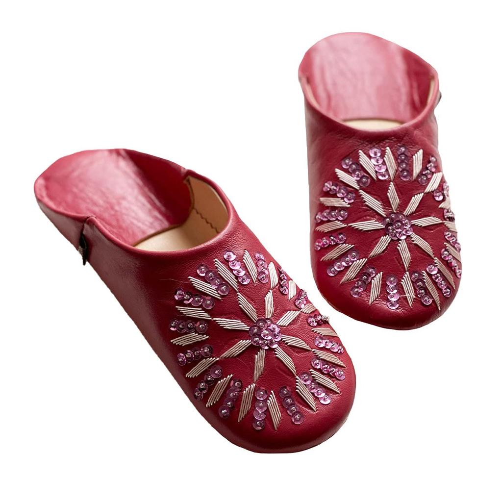 Sequined Babouche Bags Baroque Rose L [dear Morocco] // // (24.5 cm)
