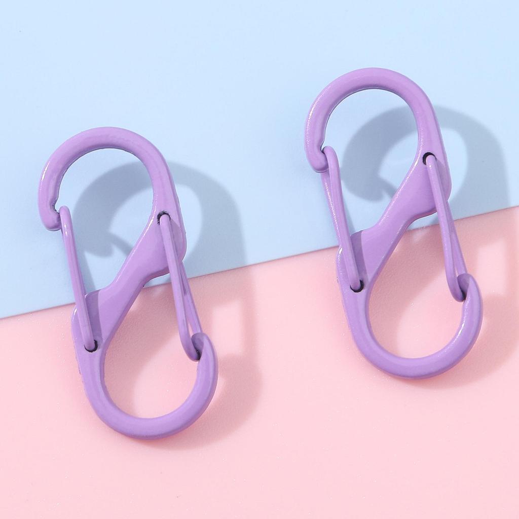 Colorful Alloy Baked Paint Double-Headed S-Shaped Spring Buckle Keychain DIY Accessory