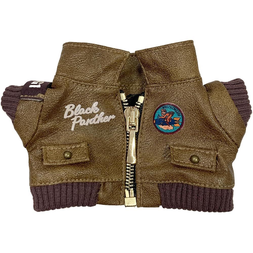 

Vintage Style Leather Jacket for Plush Toys 10-15cm Doll Costume Accessory Kpop Doll Outfit