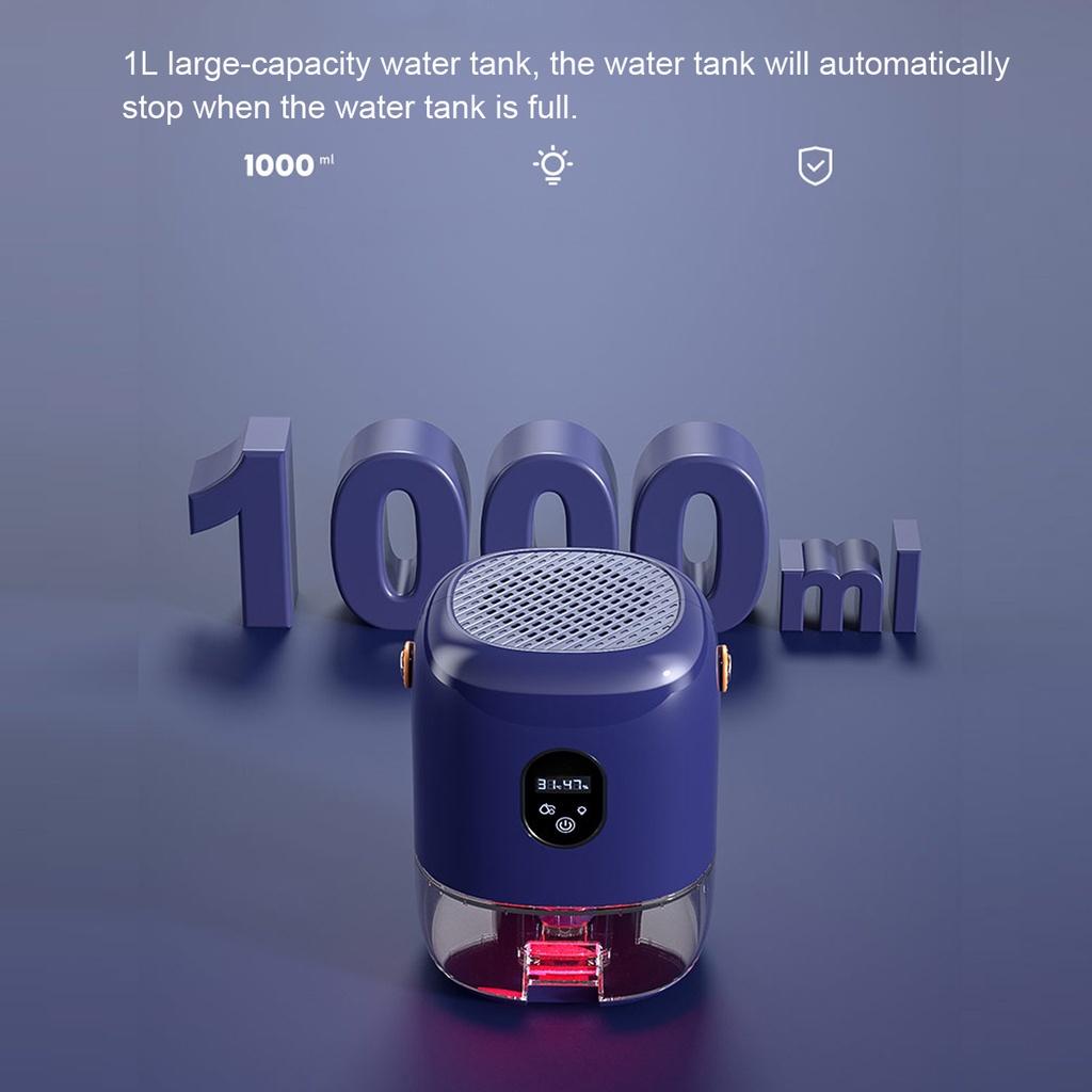 40W Household Dehumidifier Mini Air Dryer Moisture Absorber Air Purifier For Bedroom Kitchen Ultra-quiet 1000ML