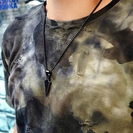 Houpací přívěsek z nerezové oceli Black Arrow s vysokým leskem pro muže a chlapce, střední