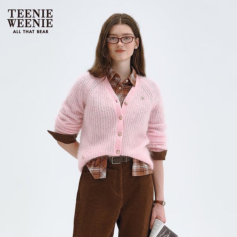 Teenie Weenie Women's V-Neck Bear Knit Cardigan