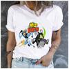 100% Polyester Rundhals Kurzarm T-Shirt für Animationsfans Kreatives Trendmuster Lässige Sportmode