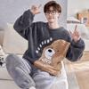 Pajamas Sleepwear for Sleeping Cute Cartoon Pajamas Set Loose Men's Winter Flannel Pajamas Warm Plush Pijama Hombre