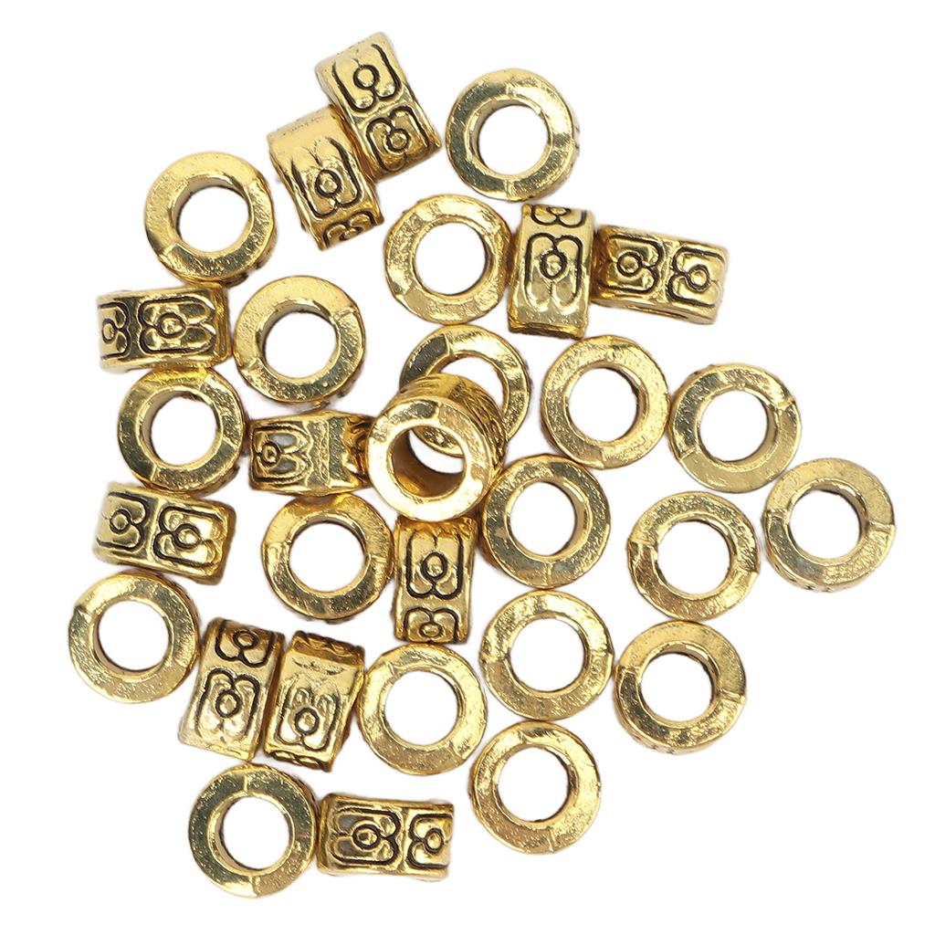 30pcs Fashionable Beard Hair Beads   Alloy Hair Braiding Beads Jewelry Bracelet Accessories