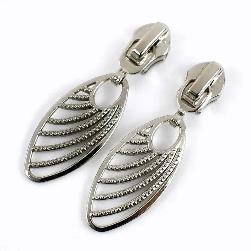 5/10Pcs Meetee 5# Zipper Sliders for Metal Nylon Resin Zips Clothes Bag Zippers Pull Head Repair Kit Garment Sewing Accessories