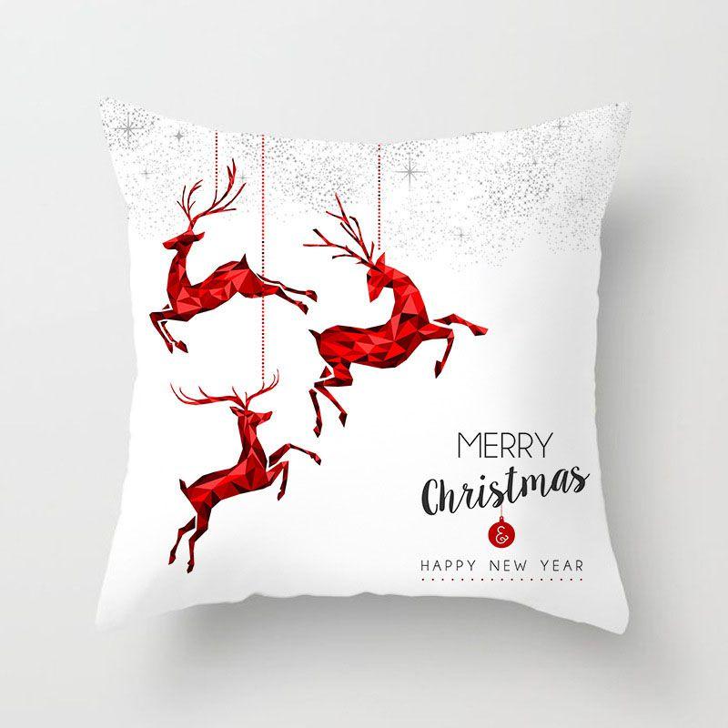 Super Soft Red And White Christmas Pillow Case For Stylish Home Decoration