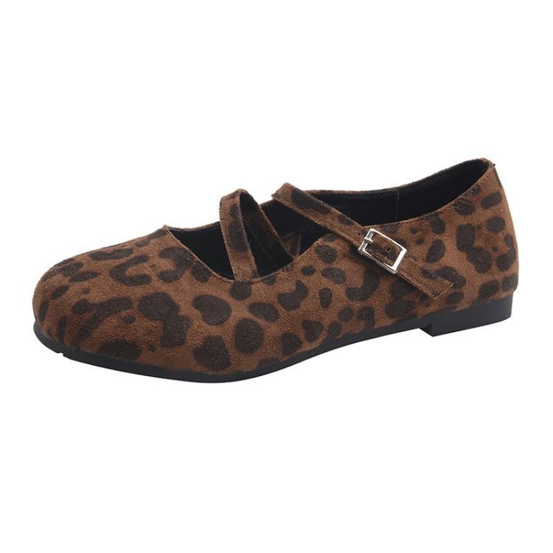 Designer Elegant Buckle High Quality Suede Brand Ballet Flats Women Cozy Round Toe Shallow Mary Jane Shoe Women's Tabis Shoes
