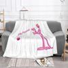 Coperte Personaggio dei Cartoni Animati Pantera Rosa Pile Autunno/Inverno Carino Leopardo Calda Coperta da Lancio per Divano Viaggio Trapunta Sottile in Peluche