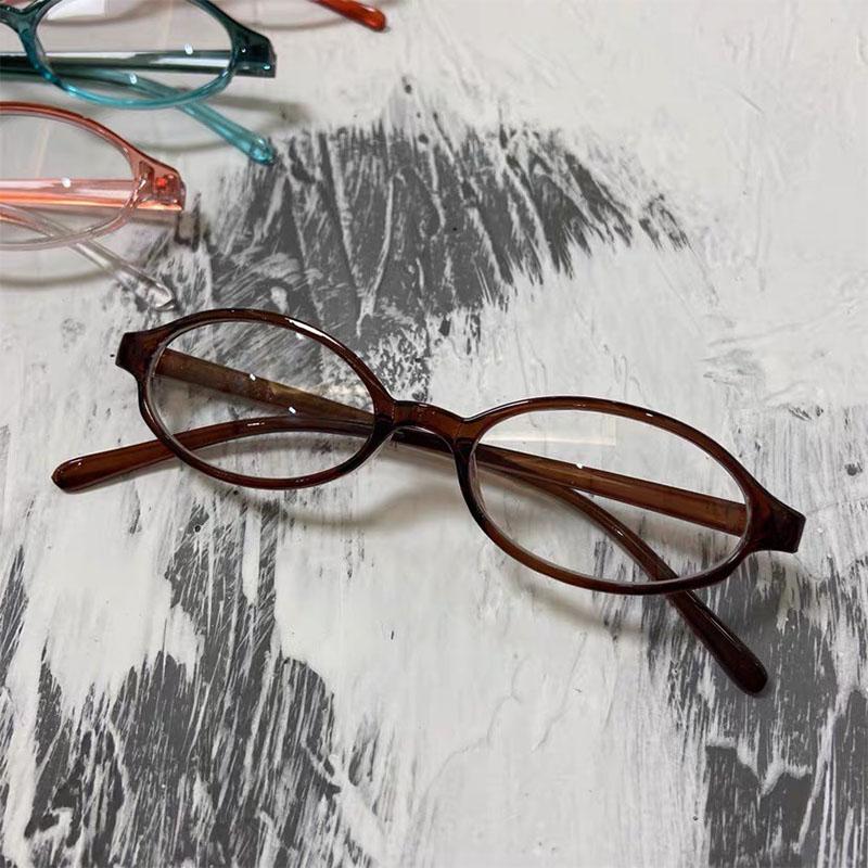 Retro Blue Green Oval Small Frame Glasses Frame Women'S Anti Blue Light Glasses New Fashion  Style Eyeglasses Frame