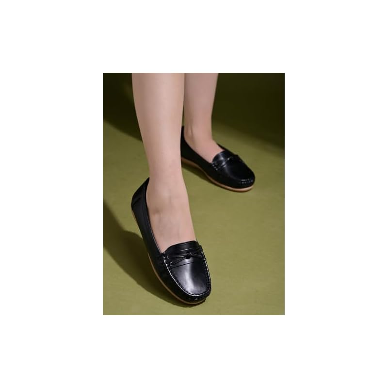Shoetopia Upper Bow Detailed Black Loafers For Women & Gilrs /Eu40