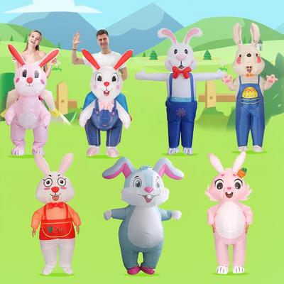 Déguisement Lapin Gonflable Transfrontalier Pâques et Halloween - Tenue Mignonne et Vivante pour Jeu de Rôle