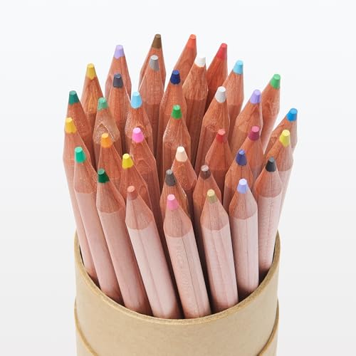 MUJI Color pencils 36 colors paper tube case Made Japan