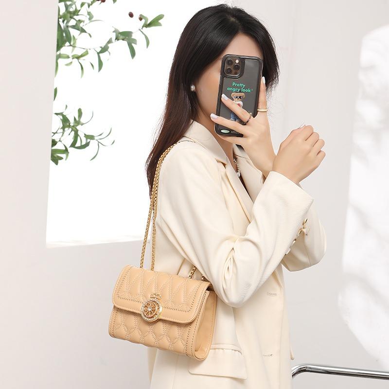 Embroidered Square Bag, One Shoulder Crossbody Women's Bag, Urban Simple and Versatile, Niche Texture One Piece