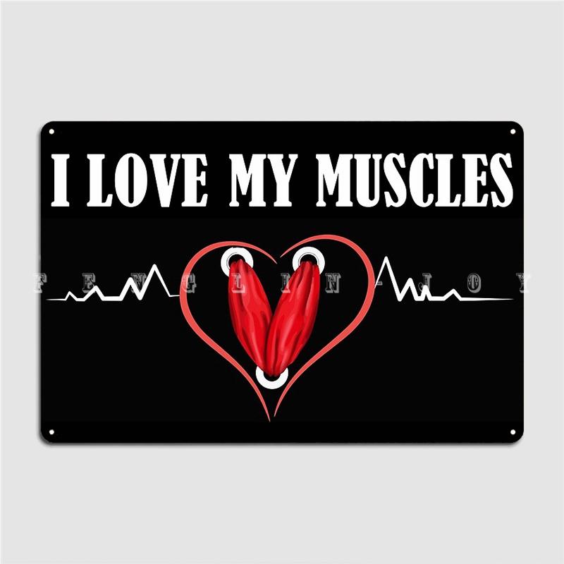 

Плакат «Я люблю свои мышцы», металлическая доска, украшение, кино, кухня, бар, пещера, постер, жестяная вывеска, плакаты 20x30cm