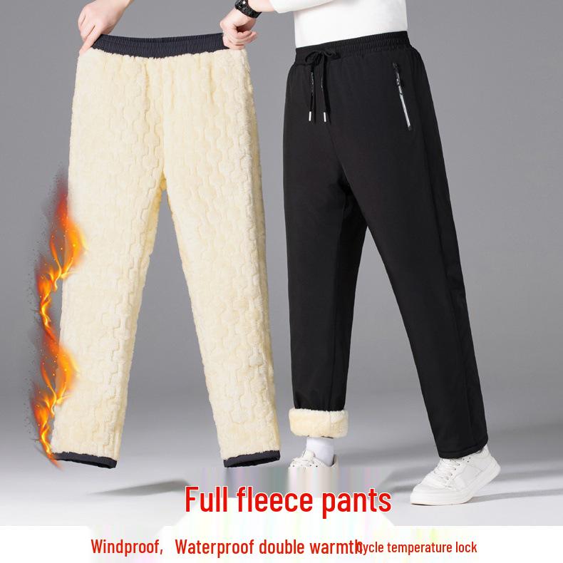 Herren Arktischer Samt Baumwollhose: Kälteschutz, Warm, Verdickt, Winterkleidung für Mittelalte & Junge, Lockere Freizeitkleidung.