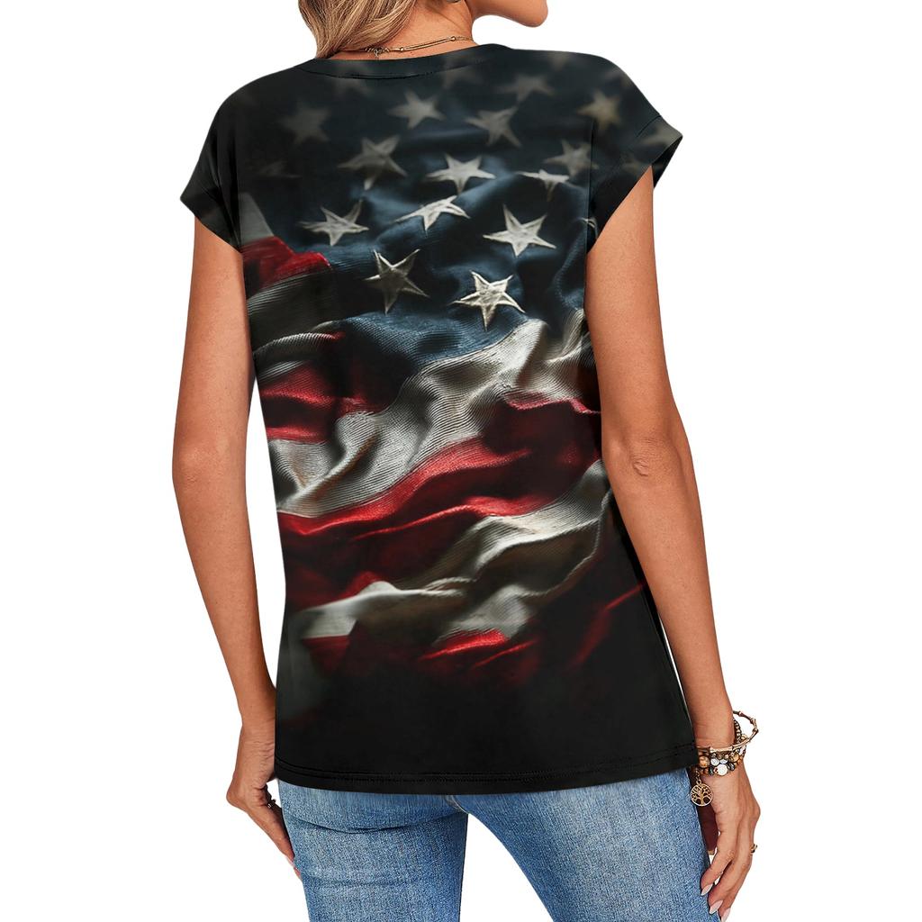 Women's Loose-Fit Fashionable Casual Retro Print T-Shirt