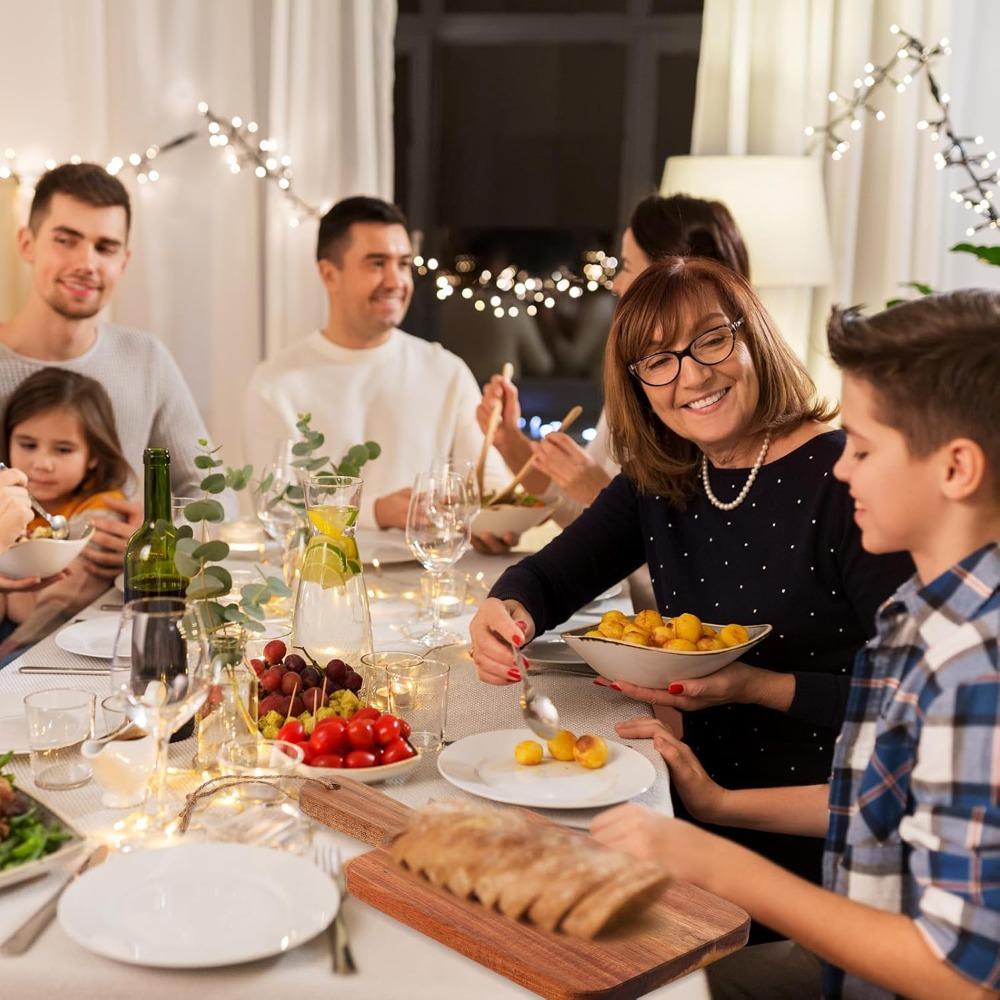 Acacia Wood Cutting Boards Set of 16, Kitchen Chopping Boards with Handles, Serving Trays for Pizza, Bread, and Charcuterie