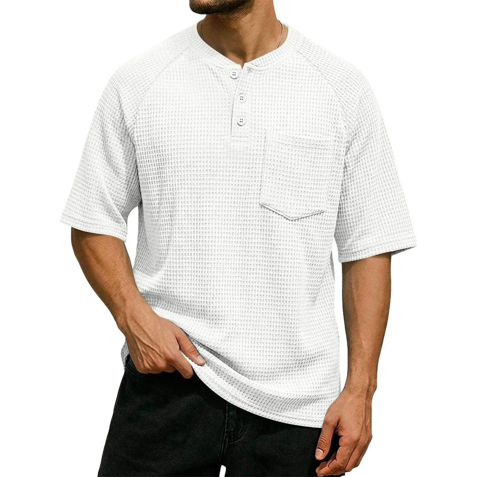 

Men s Summer Retro Casual -Weave Shirt XL білий