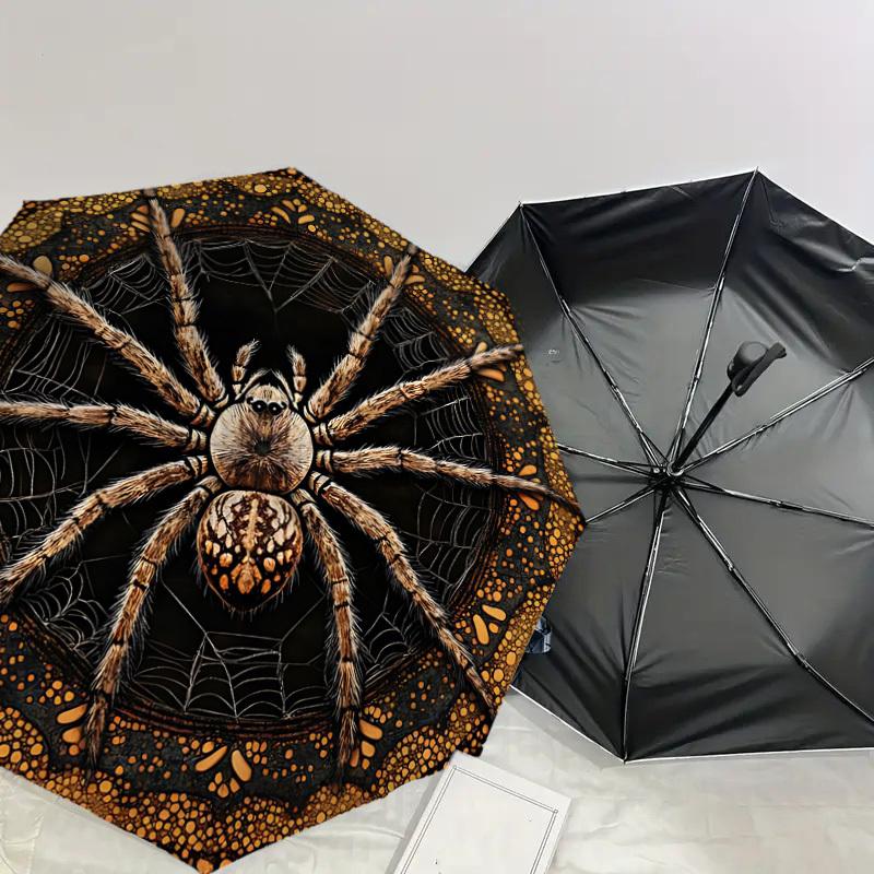 1PC spider web mandala Umbrella-9-Rib Reinforced, Automatic Open, Lightweight & Durable, Cute Fashion Accessory for Outdoor-P0702