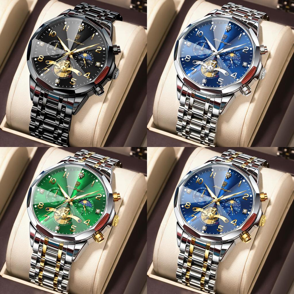 Mens Calendar Design Quartz Watch With Luminous Dial For Casual Wear