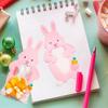 20pcs Self Adhesive Easter Cellophane Bags Candy Cookie Pink Bunny Greeting Cards Clear Poly Gift Bags Party Favor