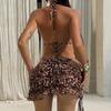 Europe, America and Foreign Trade Europe and America Leopard Print Bikini Three-piece Set Sexy Neck Swimsuit Swimsuit 2026