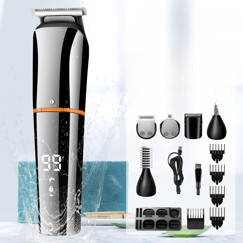 

Машинка для стрижки волос «шесть в одном» с ЖК-дисплеем, машинка для стрижки с масляной головкой, машинка для стрижки с гравировкой, машинка для стрижки седых волос, многофункциональная машинка для стрижки и набор триммеров