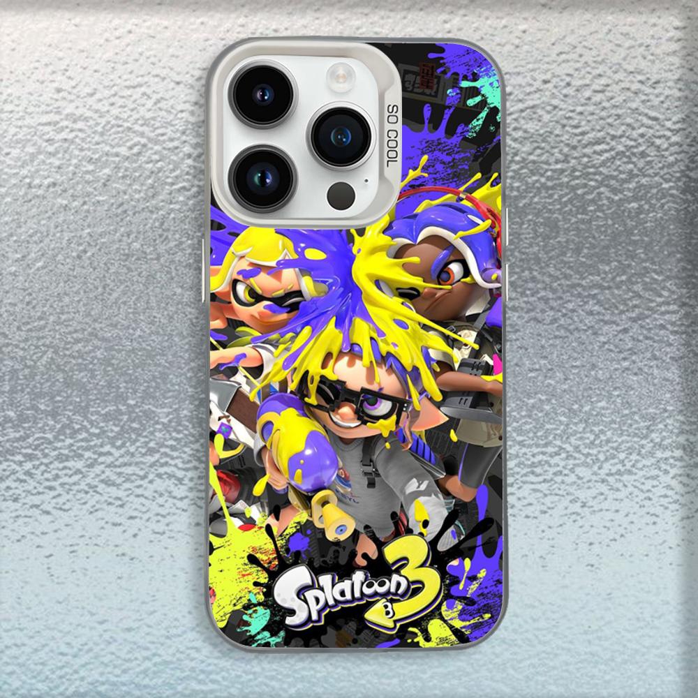 Game S-Splatoon Phone Case For iPhone 16,15,14,13,12,11,Mini,Pro,MAX White Matte Shockproof Cover