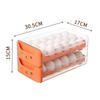 Space Saving Double Layer Egg Drawer Transparent Lengthen Independent Slot Egg Holder Storage Container for Refrigerator