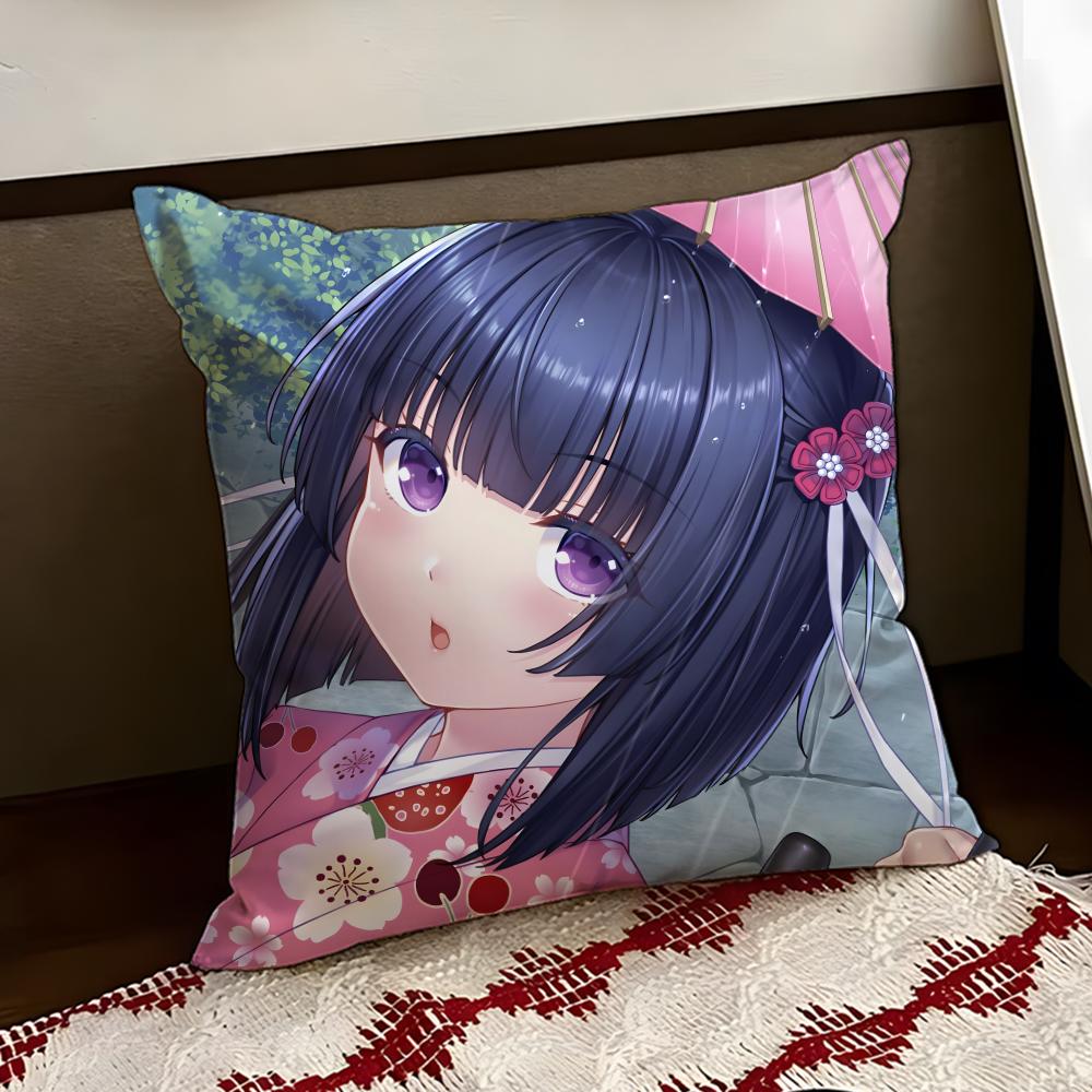 Anime NNekopara Cushion Cover Reversible Soft Durable Pillow Cover Home  Car MultiScene Use for Daily Comfort