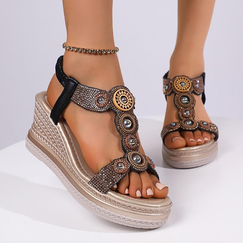 Sandali con Plateau Retro Bohemien da Donna Scarpe Comode Estive