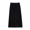 Black Corduroy A-line Skirt for Women - 2025 Autumn/Winter, Plus Velvet & Thick for Extra Warmth