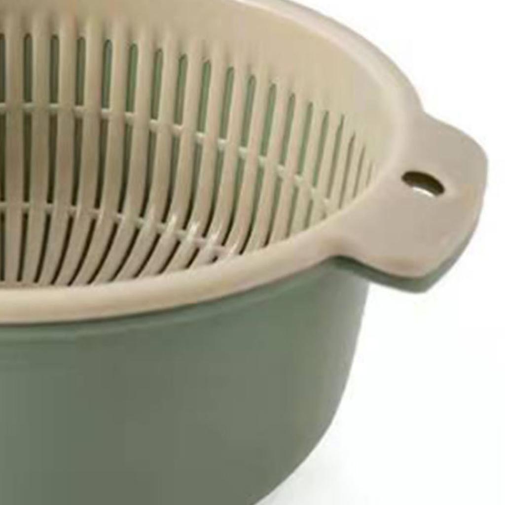 Double Layer Drainer Basket Multifunctional Fruit Vegetable Washing Bowl Kitchen Colander Bowl