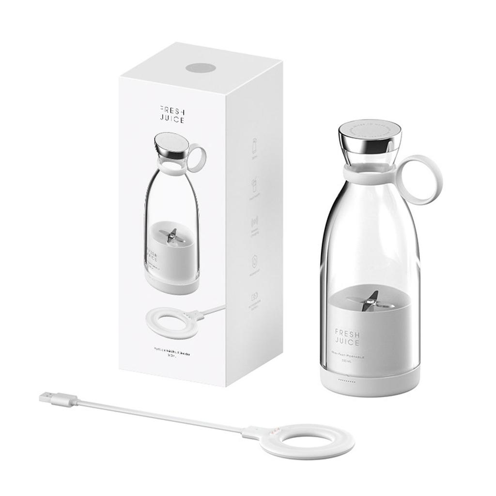 Portable Blender 11.8 Oz 350ml White 214B Model Food-grade PC + ABS Magnetic USB Charging 1400mAh 7.4V 490g 82*82*218mm with 1