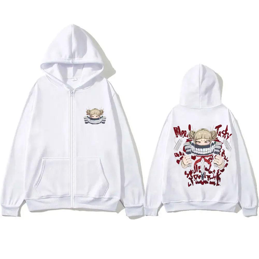 

Anime My Hero Academia Zipper Hoodie Cute Kawaii Himiko Toga Zip Up Jacket Men Women Cartoon Manga Cosplay Sweatshirt 3XL