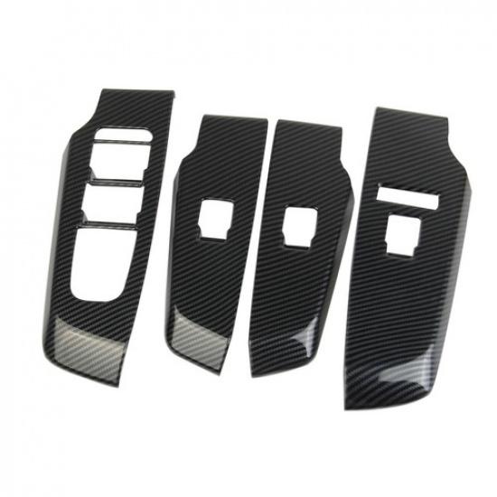 Carbon Fiber Style Window Lift Switch Panel Trim Cover for Mitsubishi Outlander