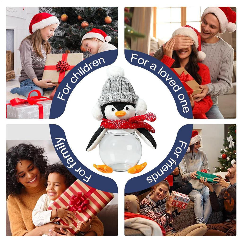 Vánoční dóza na sušenky Tučňák Nádoba na svačiny Roztomilá nádoba na svačiny Sušené ovoce Bonbóny Sběratelé Sezónní dekoratéři