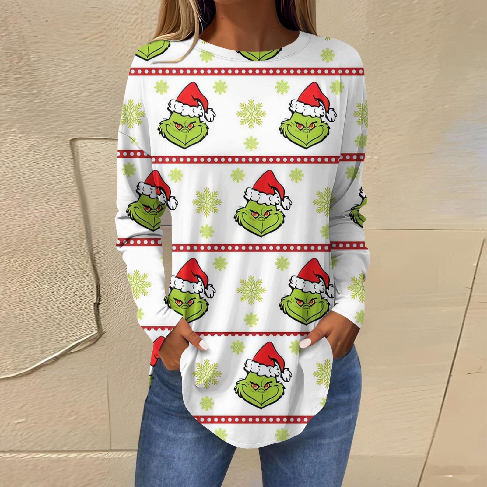 

Футболки для женщин, осенние повседневные рубашки с длинным рукавом, толстовка с принтом, топ, пуловер L белый