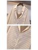 Chic Plaid Slimming Plus Size Summer Three-Piece Suit for Women