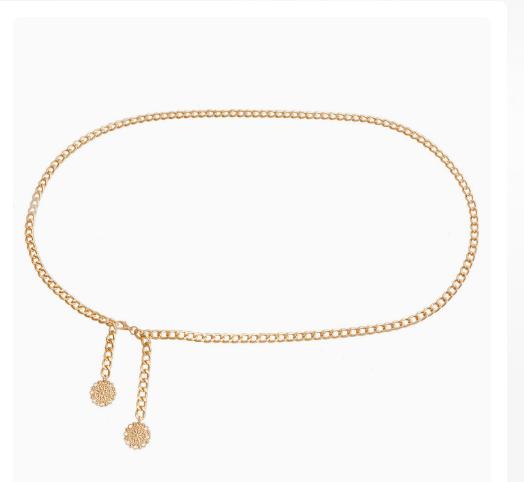 Women's Gold Aluminum Waist Chain Hip Belt for Fashion Party