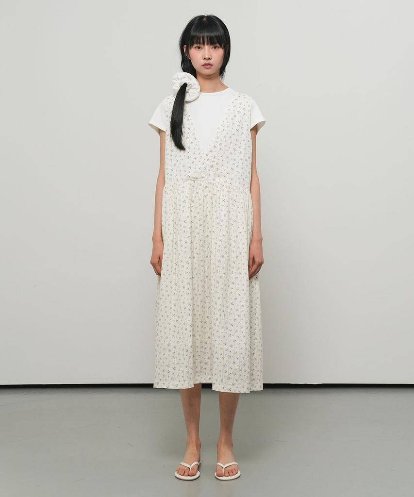 General Idea Loose Fit Sleeveless Floral Dress [Cream] / Gf2Lop517