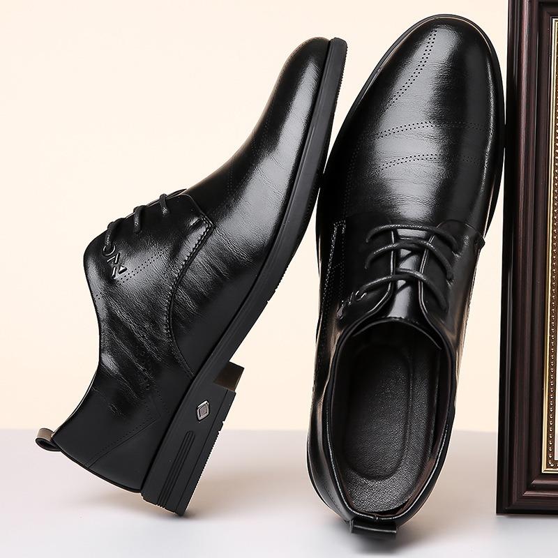 Fashion Designer Leather Platform Business Dress Shoes for Men Fashion Soft-soled Casual Spring Autumn Men's Point-toe Wedding Shoes Men