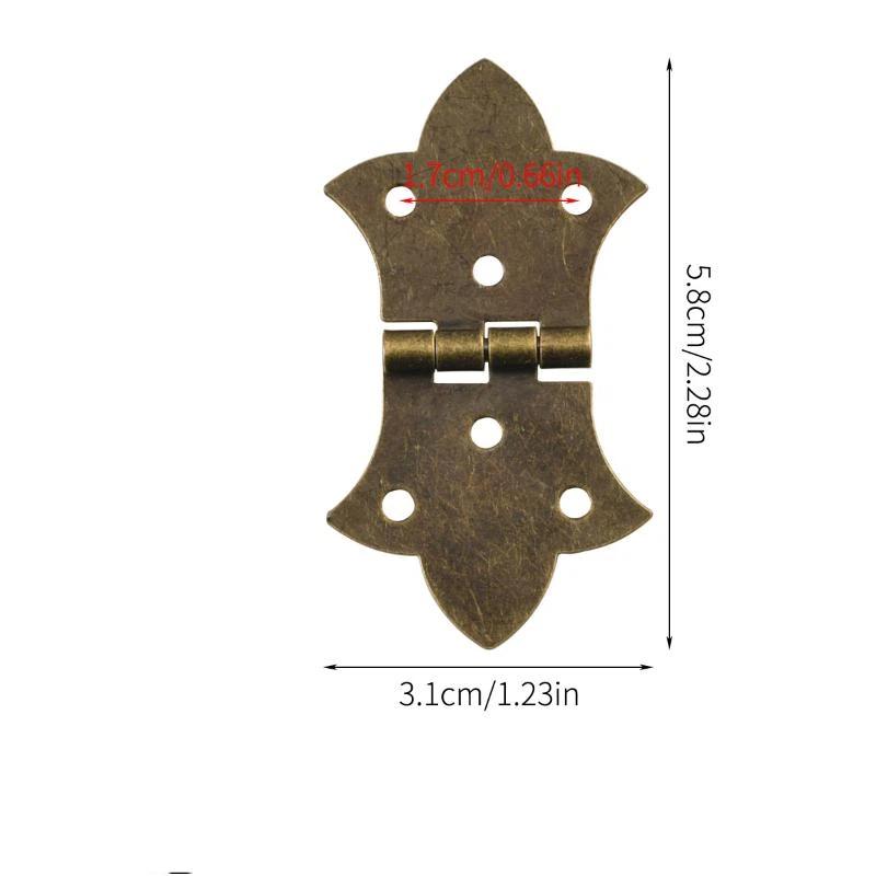 Dekorative kleine Eisenbänder im Vintage-Stil 2 Stück Klappscharniere Perfekt für Schmuckschatulle Schrank Schublade DIY Handwerk Reparaturen