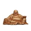Natural Cypress Ingot Maitreya Buddha  Statue Chinese characteristic wood carving Home, Room, Office, God of Wealth Accessories