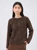 Women's Autumn/Winter Round Neck Sequin Embroidered Sweater - Soft Knit, Fashionable Base Layer