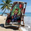 Custom Name Personalized horror movie Print Beach Towel, for Trip Camping Beach Party Home Decor, Birthday Gift for Family & Friends